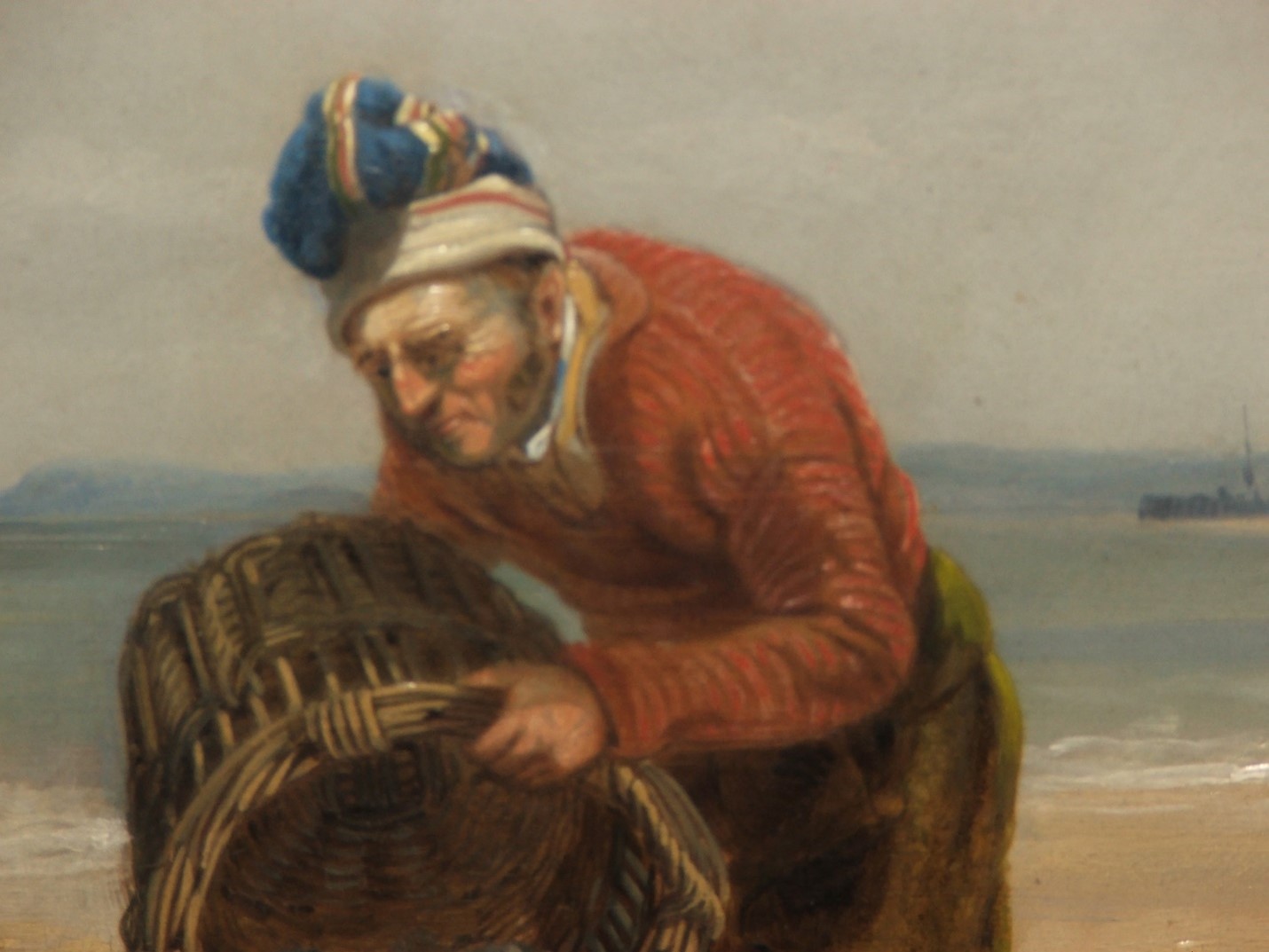 Detail of a fisherman in a gansey about 1829