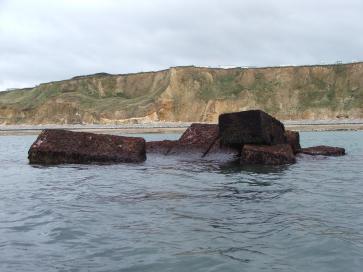 A pile of blocks offshore known as St. George's Rock