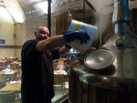 Lots of Dr Rudi hops are added to the end of the boil