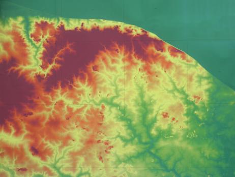 Click to enlarge. Digital Terrain Map of northeast Norfolk