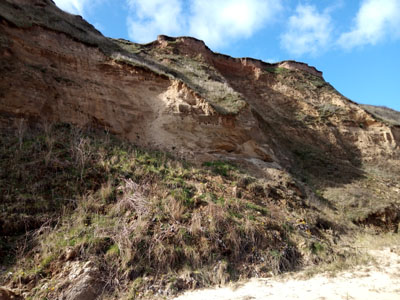 Cliffs near Bacton gas terminal